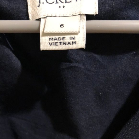 J. Crew Factory Navy and Gold Polka Dot Midi Dress - Picture 3 of 4